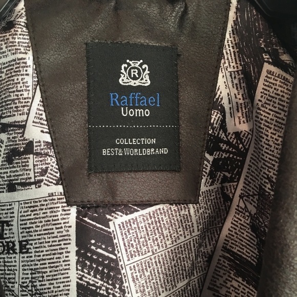 Mens 38R large black sports jacket blazer button unique brown Raffael Uomo - Picture 3 of 16